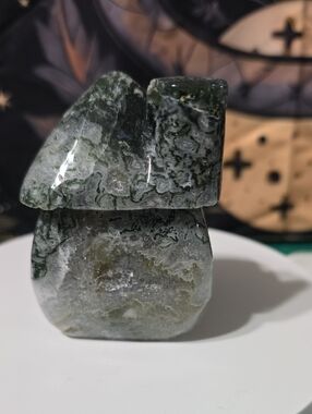 Green Moss Agate Fairy House